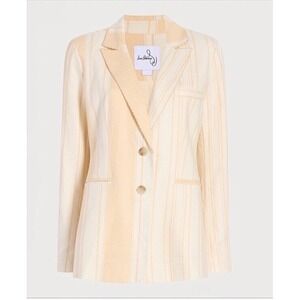 NWT Sam Edelman Women's Enola TwoTone Striped Linen Blend‎ Blazer, Size S